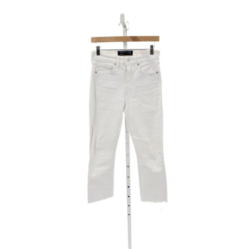 Veronica Beard Womens Cropped High Rise White Jeans Cotton Size 27